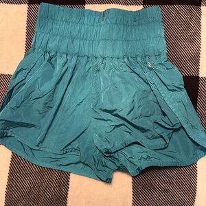 High Waist Teal Shorts for Women
